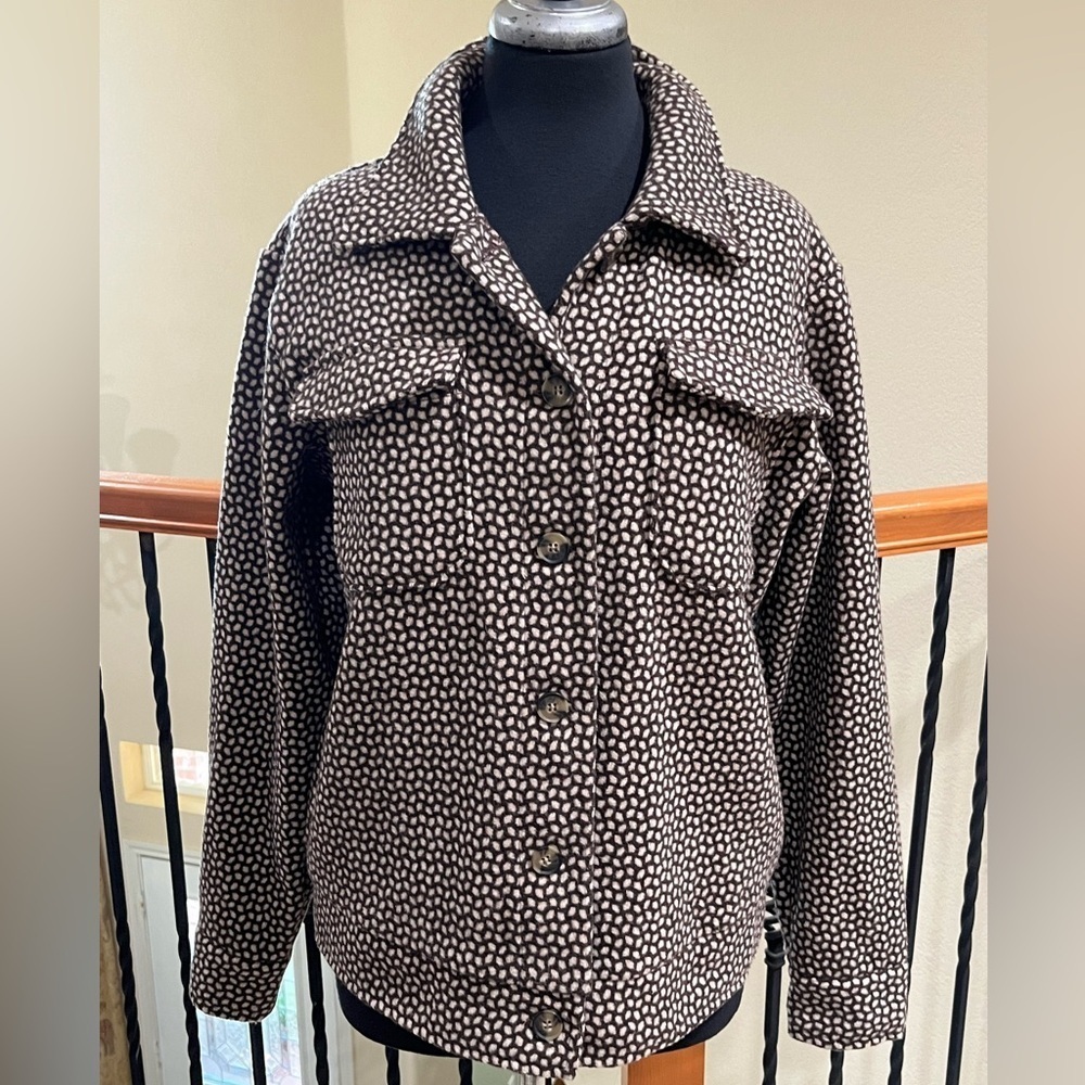 Shannon Ford New York Patterned SHIRT SHACKET, COZY COUNTRY ESTATE STYLE SIZE S